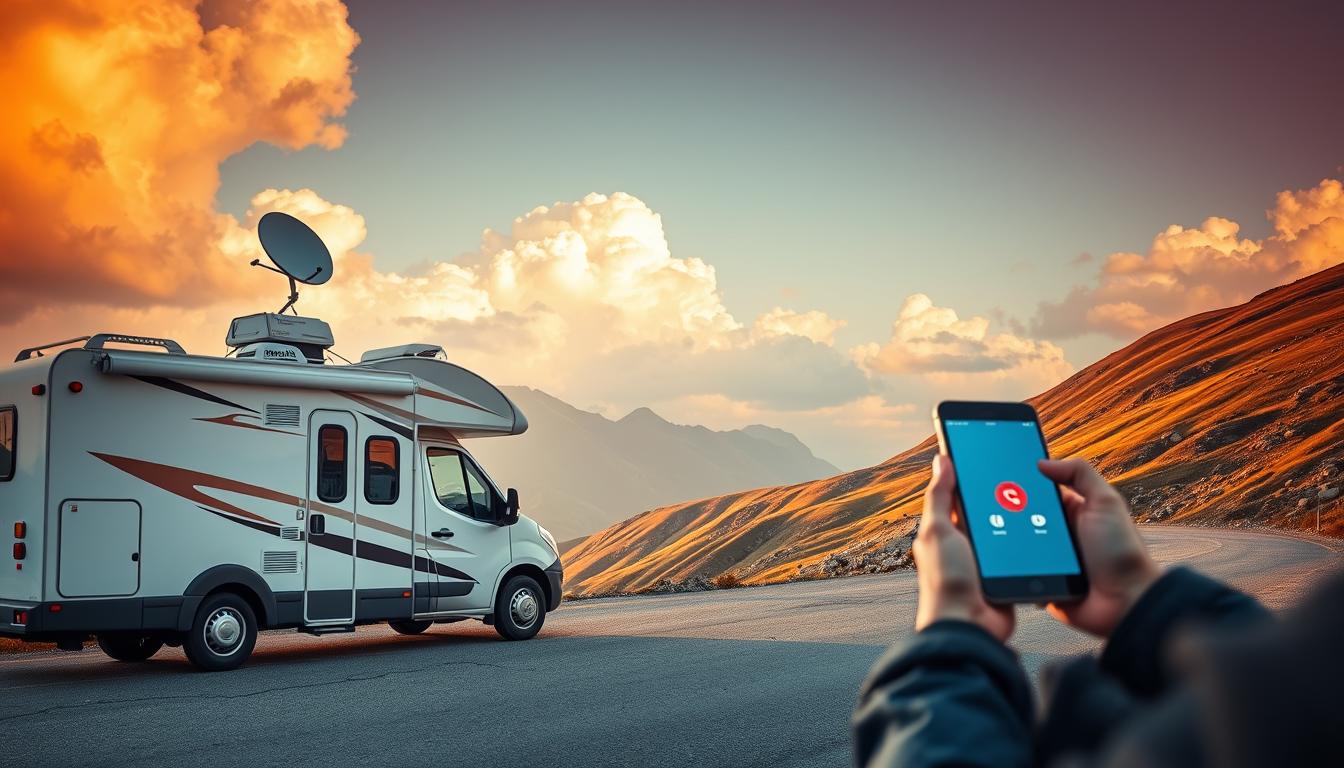Satellite call apps for Class C motorhome